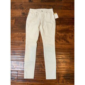 Trina Turk White Denim Slim Log Crop Jeans, Size 0